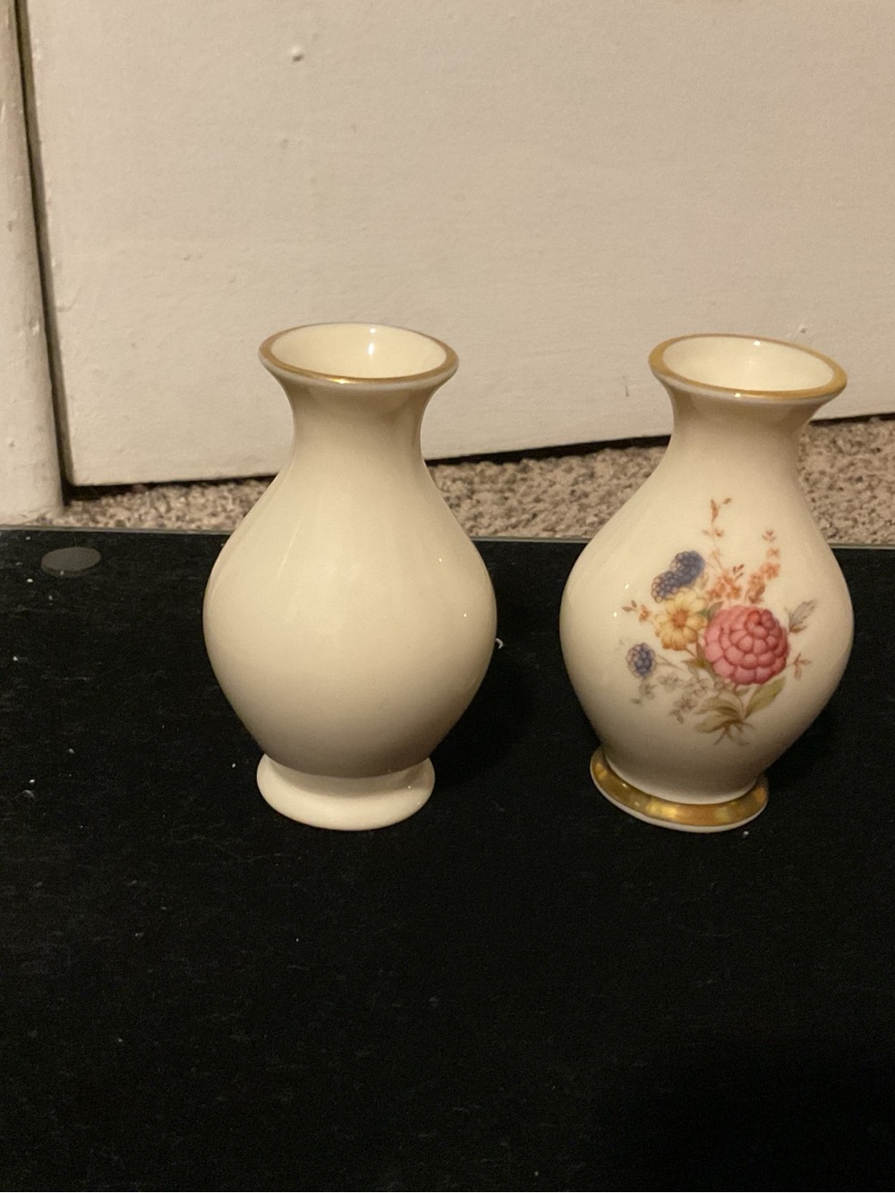 Classic Cream Porcelain Bud Vase with Gold Trim - Home Accents